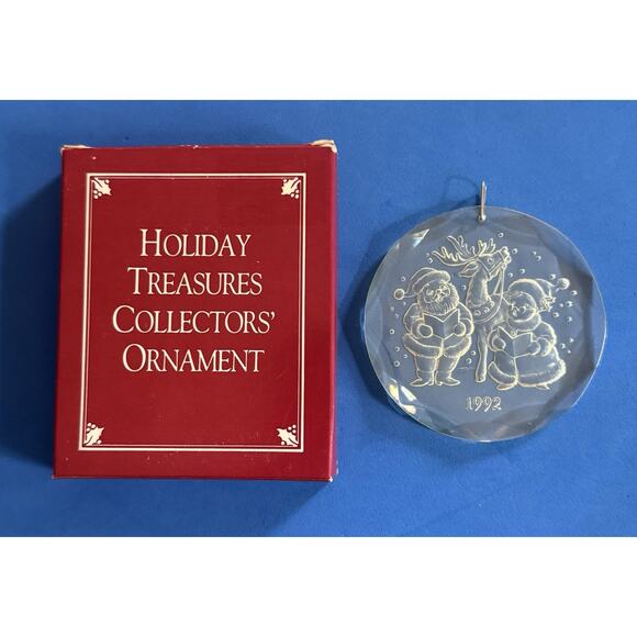 1992 Holiday Treasures Collectors Ornament Acrylic Santa Mrs. Claus Rudolph - Picture 11 of 11